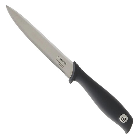 Brabantia Tasty Utility Knife (Dark Grey) Hardened Steel Blade Kitchen Knife, Ideal For Cutting