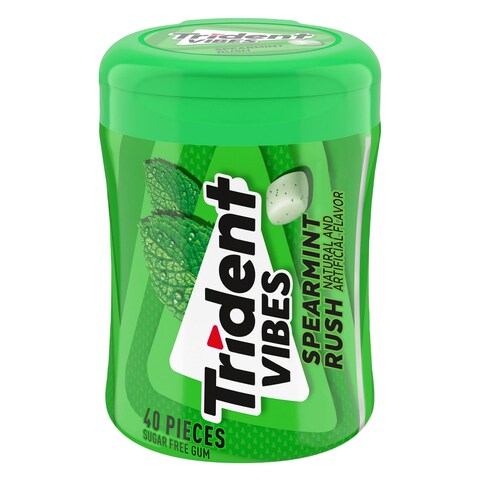 Trident Vibes Sugar Free Spearmint Bubble Gum 115g (40 Pieces)