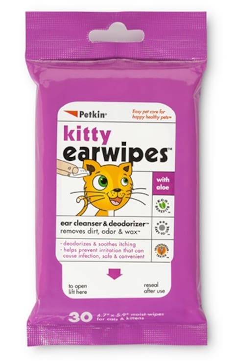 Petkin Kitty Ear Wipes 30Ct