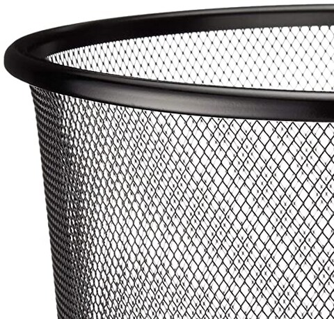 Set of 6 Multipurpose Metal Mesh Waste Bin For Office, Home, Kitchen H27 x W 24 Cm BLACK