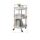 Rolling Utility Cart 3 Tier Storage Trolley Cart Organizer with Handle and Wheels for Home Bathroom Kitchen Office Library Salon White