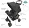 Moon Bezik One Hand Fold Travel Stroller/Pram Suitable For Newborn/Infant/Baby/Kids With Dual Tray, Leg Rest, Multi-Postion Reclining Seat Suitable For 0 Months+ (Upto 24 Kg), Black + Grey Dots