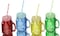 Mason Jars 4 pcs sett,Canning Jars with Sealed and Straw Lid, Ideal for Juice, Jam, Honey and Mojito, Wedding Favors, Shower Favors, Baby Foods