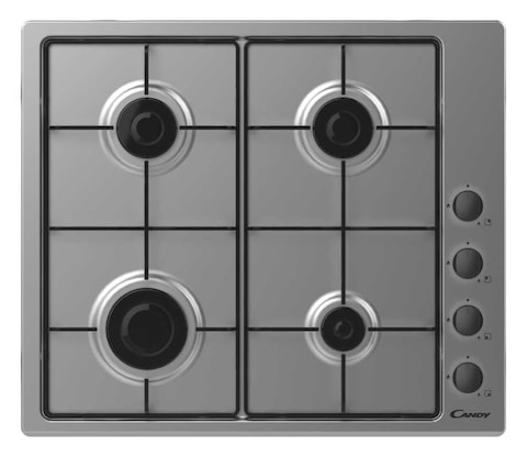 Candy 60cm 4 Burners Built-in Gas Hob, Stainless Steel, CHW6LBX LPG