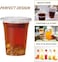 Vsell24&trade; 100PC Disposable Drinking Plastic Cup 12oz For Smoothie Coffee Water Juice Cups With Flat Lid Clear&hellip;