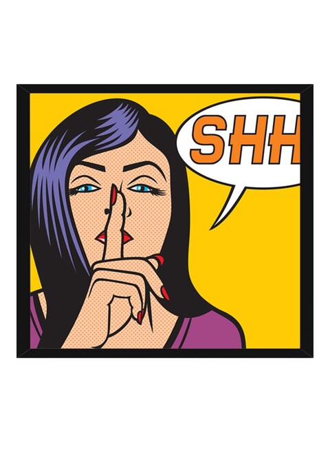 Spoil Your Wall Pop Art Wall Poster With Frame Yellow/Purple/Black 40x40cm