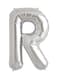 بالون فويل على شكل حرف R 40 بوصة للحفلات من بارتي تايم - فضي