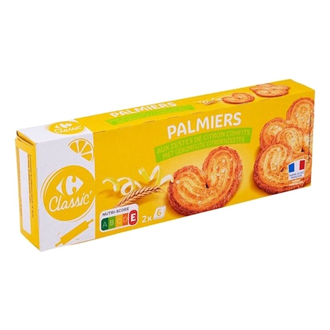 Carrefour Classic Palmier Biscuits Lemon 100g