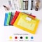 Essen Plastic File Folder Clear Transparent Bag Expandable File Organizer Document Holder - Set of 5 colors