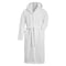 Fabienne Unisex Turkish Terry Cotton Hooded Bathrobe White Long Sleeve with Pockets