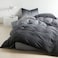 Luna Home-Queen size 6 pieces, Ombr&eacute; Dark Grey Bedding set.
