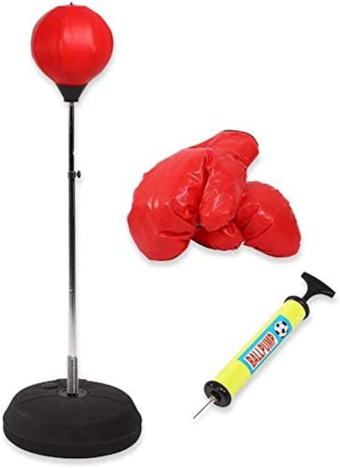 Maxstrength Punching Bag, Height Adjustable Standing Boxing Punch Ball Bag Speed Ball Punch Bag With Gloves Mitts And Pump For Adults Kids