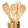 Royalford 4 Pieces Pure Bamboo Wooden Solid Turner, Spatula, Slotted Spoon &amp; Spoon Kitchen Essentials Cooking Utensils Tool Set