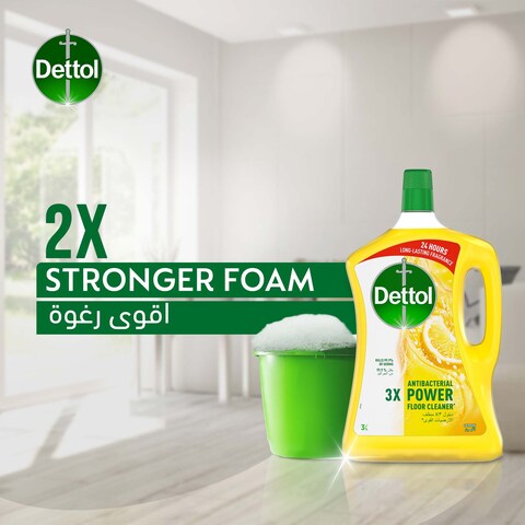 Dettol Lemon 3X Power Antibacterial Floor Cleaner, 3L