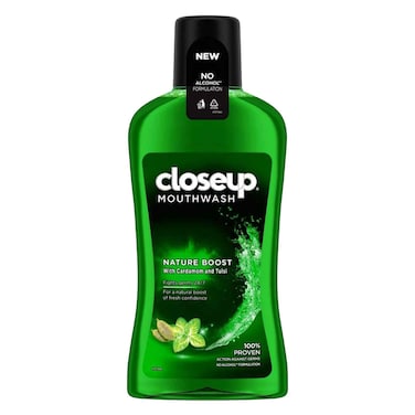 Closeup Nature Boost Cardamom And Tulsi Mouthwash 500ml