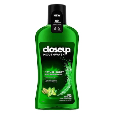 Closeup Nature Boost Cardamom And Tulsi Mouthwash 500ml