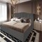 إن هاوس شومت هيكل سرير منجد بالمخمل - نفر ونص - 200×140 سم - رمادي غامق