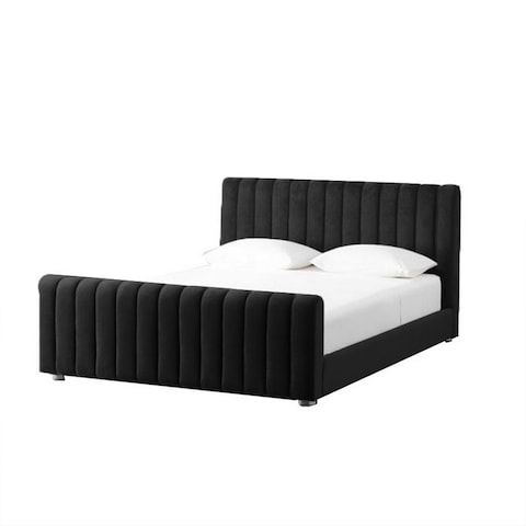 إن هاوس مارتوس هيكل سرير منجد بالمخمل - نفر - 200×120 سم - أسود