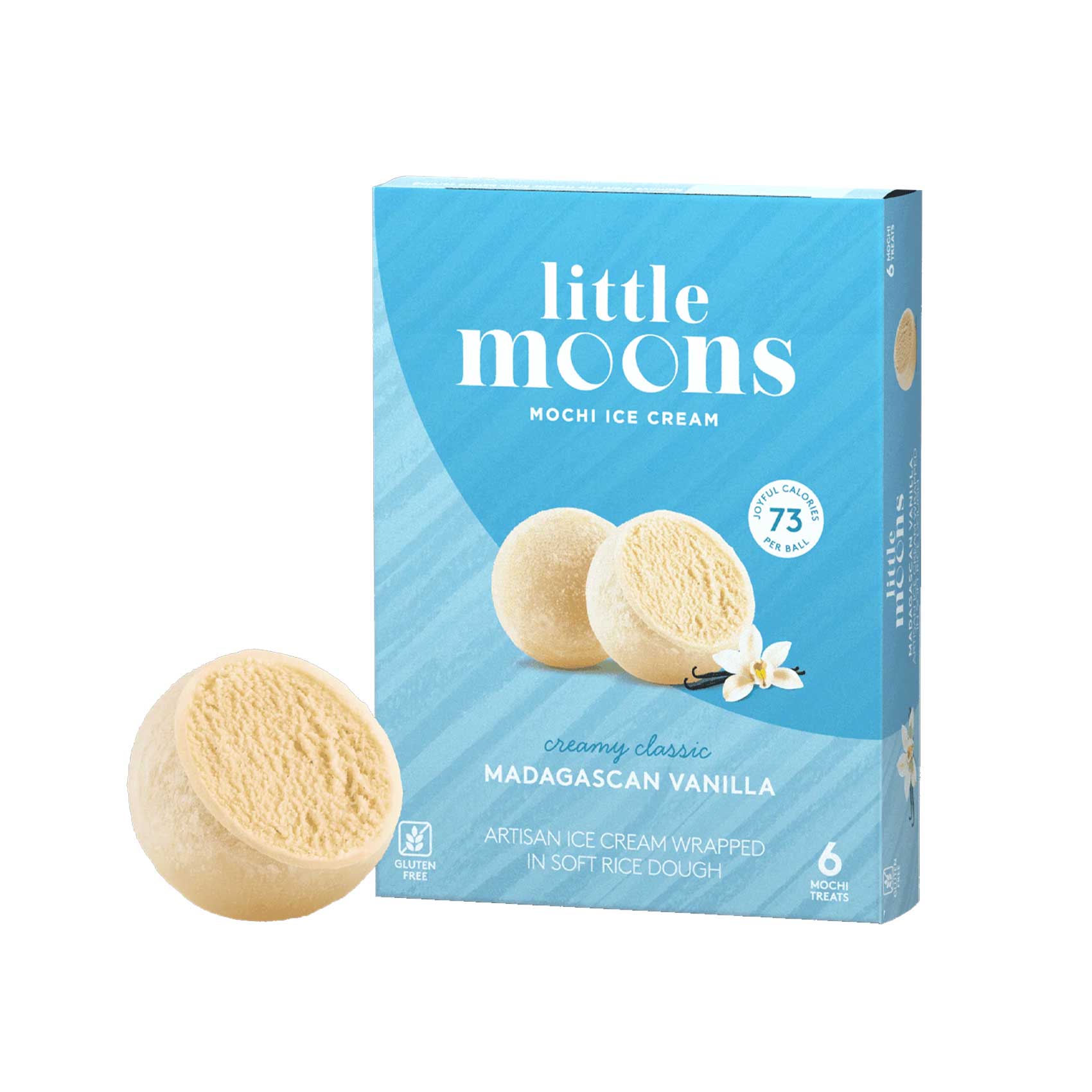 Buy Little Moons 6 Mochi Ice Cream Madagascan Vanilla 192gr Online