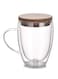 MIBRU Double Glass Cup For Tea And Coffee With Heat Preservation Lid 350ml
