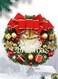 Large Christmas Wreath for Door or Wall, Garland Christmas Home Decoration (Red Ribbon)