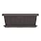 Cosmoplast Cedargrain Rectangular Planter With Tray Dark Brown 18inch