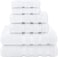 Towel Set Luxury Hotel Quality 600 GSM 100% Genuine Combed Cotton, Super Soft &amp; Absorbent Family Bath Towels 6 Piece Set - 2 Bath Towels, 2 Hand Towels, 2 Washcloths - Bright White
