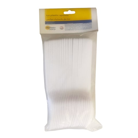 My Choice Plastic Spoons -25 Pieces - White