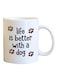 Spoil Your Wall Life Is Better With A Dog Quote Printed Coffee Mug White/Black/Brown 11Ounce