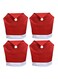 Christmas House - 4-Piece Santa Hat Chair Cover Set Red/White 20Inch