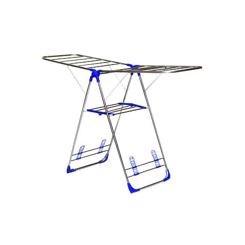 Aiwanto Foldable Cloth Dryer Laundry Dryer Hanger Drying Rack Laundry Rack Stainless Steel Stand (Blue)