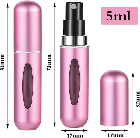 Generic 5 Pcs Portable Mini Refillable Perfume Atomizer Refillable Bottle, Empty Spray Bottle for Traveling, Multicolor