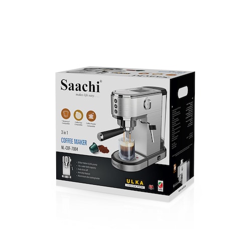 Saachi 3 In 1 Coffee Maker NL-COF-7064-ST With 20 Bar Italian ULKA Pump