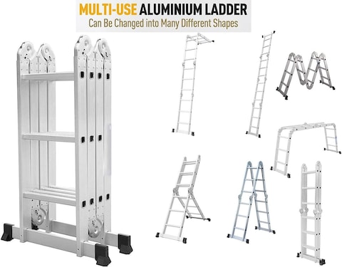 Multipurpose Aluminium Ladder 3.7 Mtr (12 Steps) For Home Office Factory and Professional Maintaince works