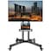 Rolling TV Stand, Mobile TV Stand with Upgraded Wheels For 32-70 Inch LCD LED OLED Flat Screen TVs up to 50 kg, Height Adjustable TV Stand With Laptop Shelf Black