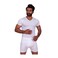 جيل بنصف كم ورقبة حرف V للرجال - أبيض - M1809-SZ2