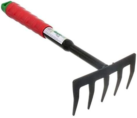 Trapp Brazil Small Garden Steel Mini Rake Digging Tool With Ergonomic Handle Rake Cultivator Garden Tool (FJ 1006)