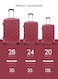 3-Piece Hard side ABS Luggage Trolley Set 20/24/28 Inch Red