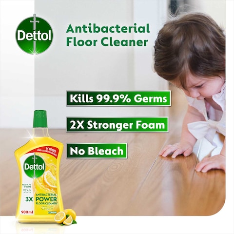 Dettol Lemon 3X Power Antibacterial Floor Cleaner, 900ml