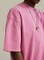 Mei Stylish Unisex Vintage Casual Loose Shoulder Oversize Crew Neck T-shirt, L Size, Pink
