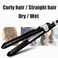 YC338 Hair Straightener Curler Hair Flat Iron Negative Ion Hair Straightening Curling Corrugation Iron for Dry Wet Hair Black
