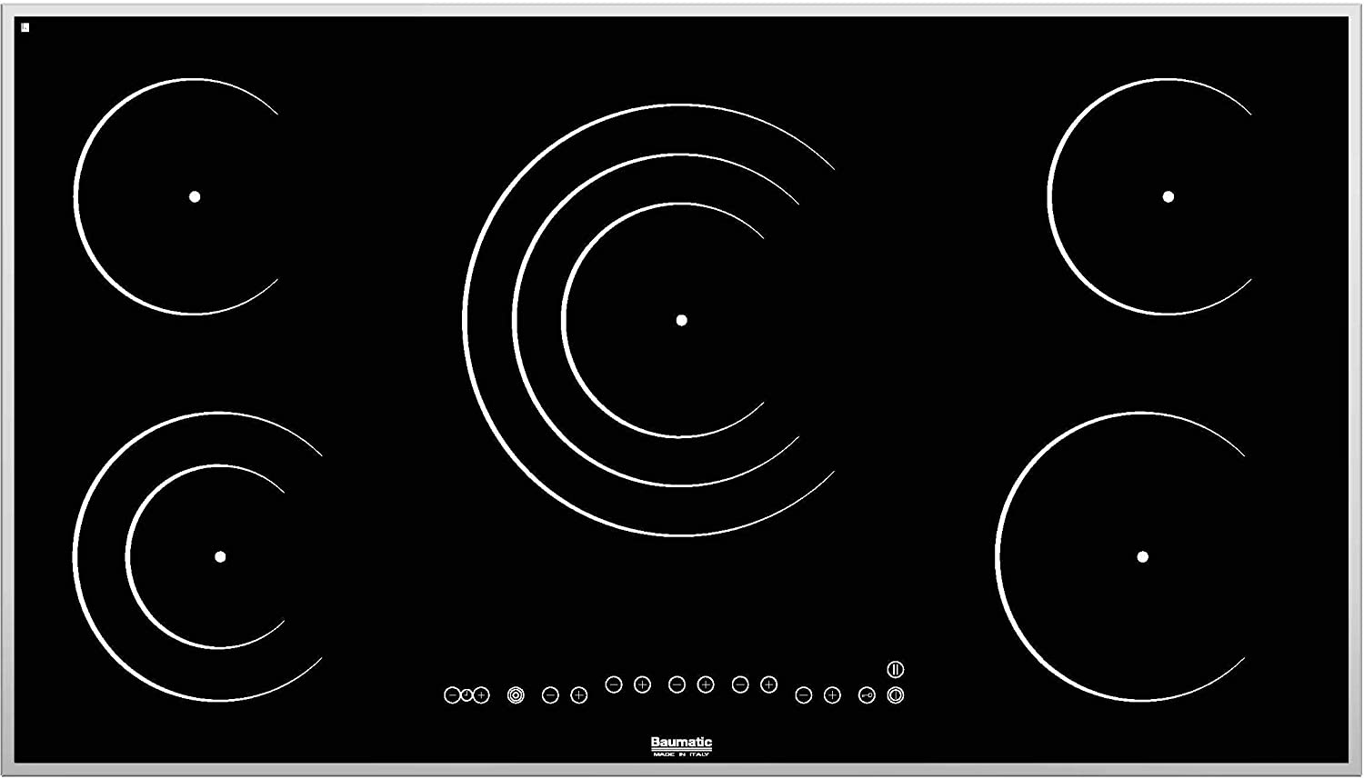 Baumatic Ceramic Hob 90cm 5 Ceramic Electric Zones Size (L x W x H) 90 x 51 x 5 cm Model - BMEH95E 2 Year Full Warranty.