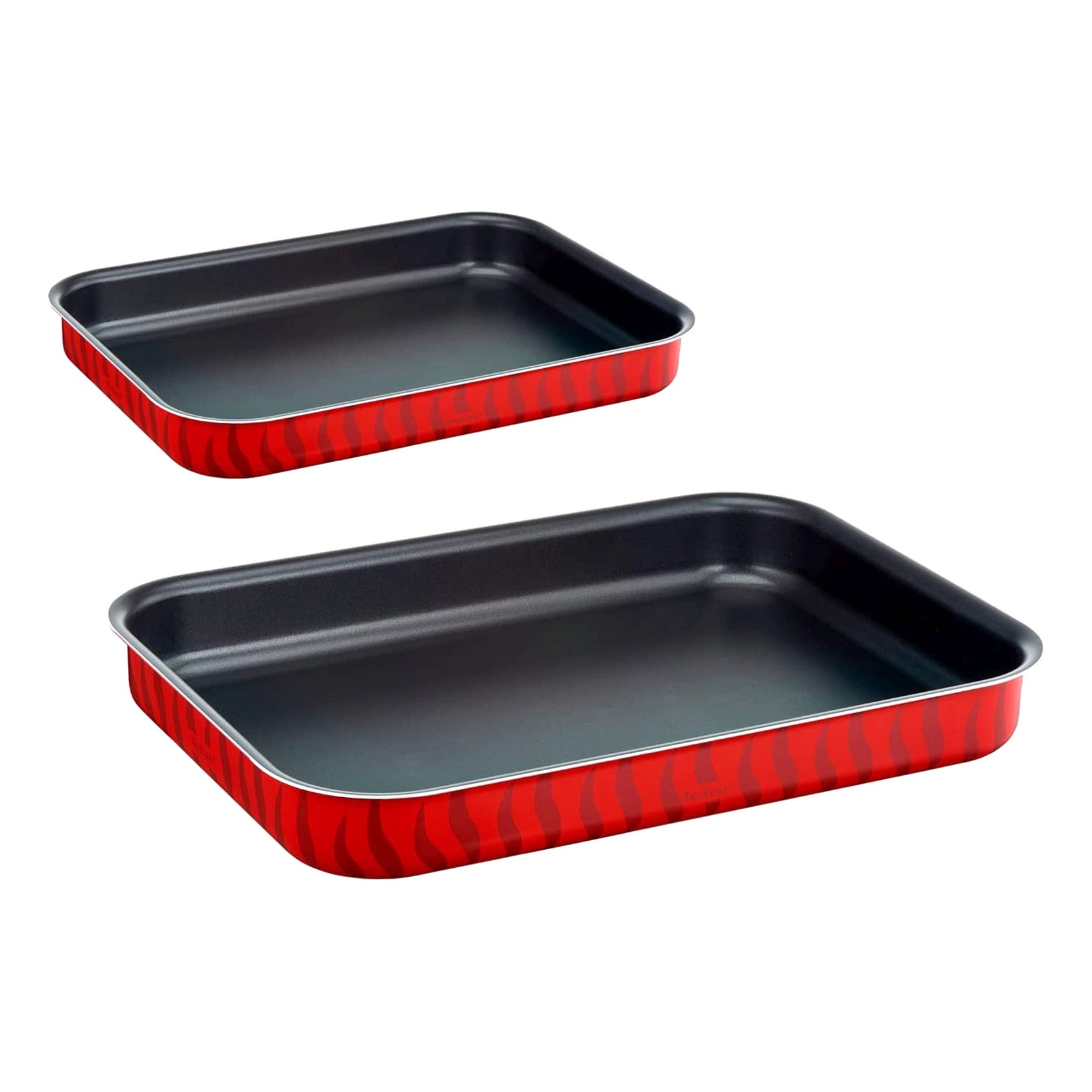 Tefal Tempo Flame Rectangle Oven Dish Set Red 2 PCS