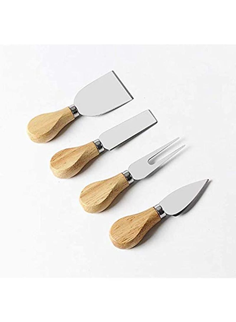 Marrkhor 4 Pieces Set Cheese Knives With Bamboo Wood Handle Steel Stainless Cheese Slicer Cheese Cutter (Bamboo Handle)