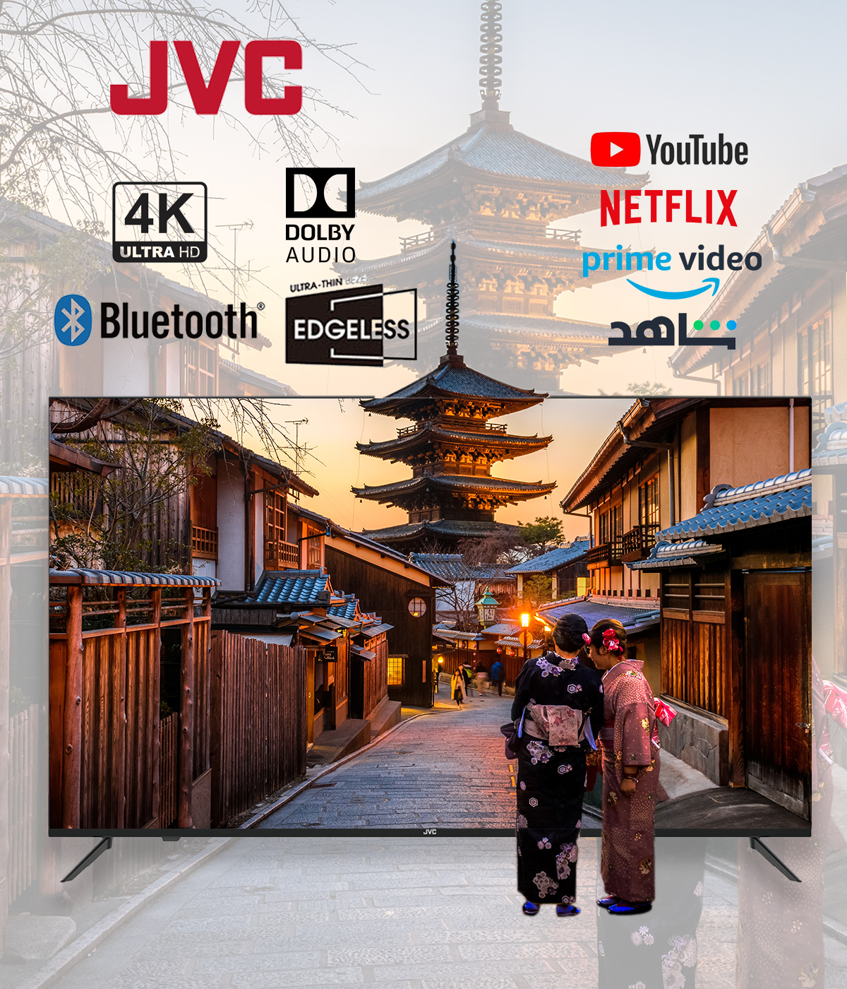 JVC 70 Inch, 4K UHD, Smart TV, LT-70N7105V (Edgeless, Powered By VIDAA, Dolby Audio, VIDAA Voice Remote , Bluetooth , DVBT2/S2)