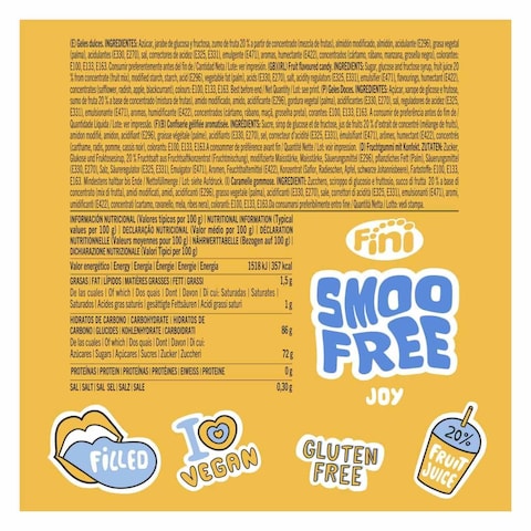 Fini Smoofree Joy Gluten Free Gummy Strips 80g x Pack of 12