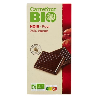 Carrefour Bio Organic 74 Cocoa Dark Chocolate Bar 100G
