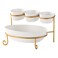2 Tier Oval Shaped Serving Set with Gold Stand