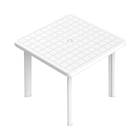 كوزمو بلاست طاولة مربعة مقاس 85 × 85 × 78 سم - أبيض