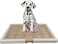 Dog Toilet for Training, dog potty training, Indoor Outdoor, Keep paws and floor clean, Small breed dog Toilet with tray, Portable, Easy To Clean, Reliable, Beige &amp; Brown Colors, Small 66 Cm Length
